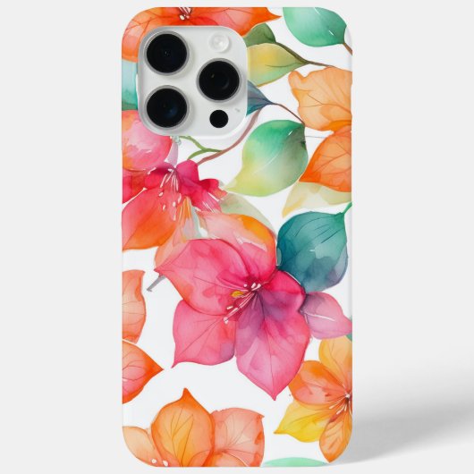 Coques Case-Mate iPhone Motif de bougainvilliers tropicaux (Verso)