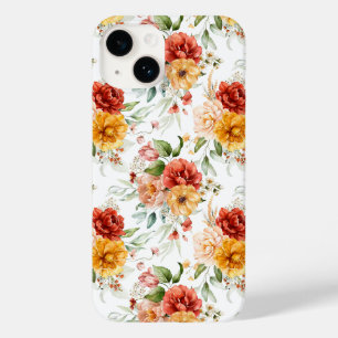 Coque Pour iPhone 14 Motif de bouquet de fleurs Red Peony