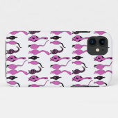 Coques Case-Mate iPhone Motif de boutons de chats violets (Dos (Horizontal))