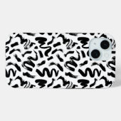 Coques Case-Mate iPhone Motif de brosse à pinceau noir (Verso (horizontal))