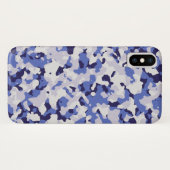 Coques Case-Mate iPhone Motif de camouflage bleu (Dos (Horizontal))