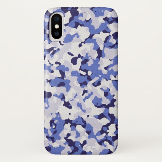 Coques Case-Mate iPhone Motif de camouflage bleu (Dos)