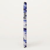 Coques Case-Mate iPhone Motif de camouflage bleu (Dos/Droite)