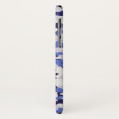 Coques Case-Mate iPhone Motif de camouflage bleu (Dos/Gauche)