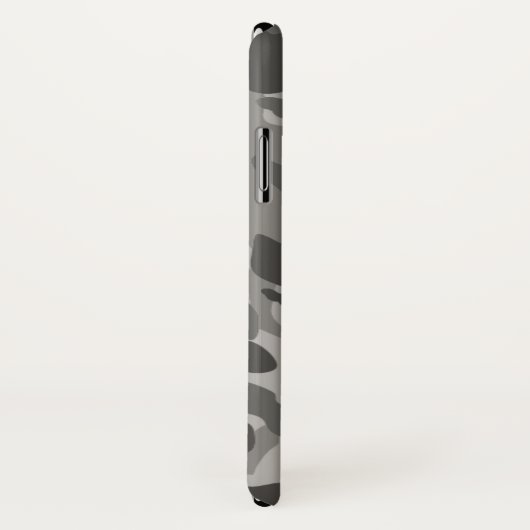 Coques Case-Mate iPhone Motif de camouflage militaire gris avec nom (Dos/Droite)