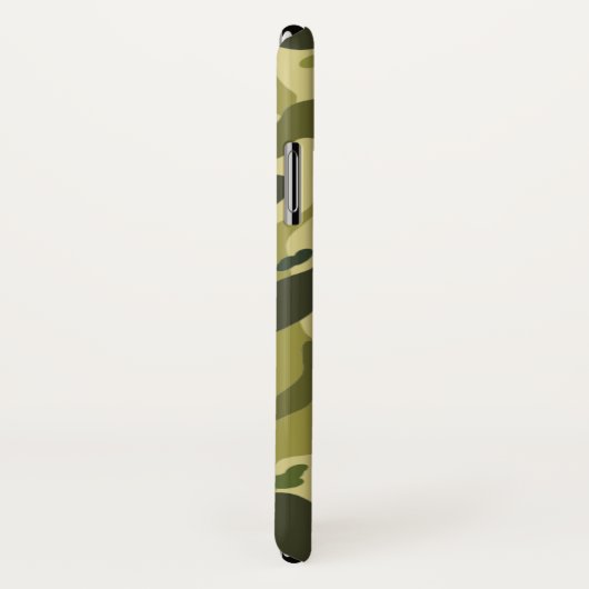 Coques Case-Mate iPhone Motif de camouflage militaire vert avec nom (Dos/Droite)
