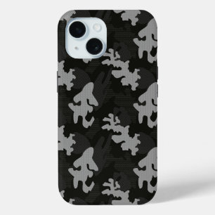 Coque Pour iPhone 15 Motif de camouflage noir