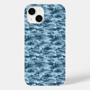 Coque Pour iPhone 14 Motif de camouflage pixelisé militaire bleu