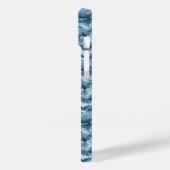 Coques Case-Mate iPhone Motif de camouflage pixelisé militaire bleu (Verso / Gauche)