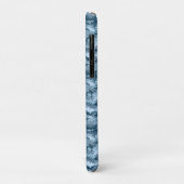 Coques Case-Mate iPhone Motif de camouflage pixelisé militaire bleu (Dos/Gauche)