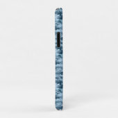 Coques Case-Mate iPhone Motif de camouflage pixelisé militaire bleu (Dos/Droite)