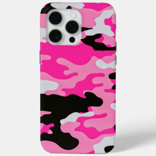 Coque iPhone 15 Pro Max Motif de camouflage rose