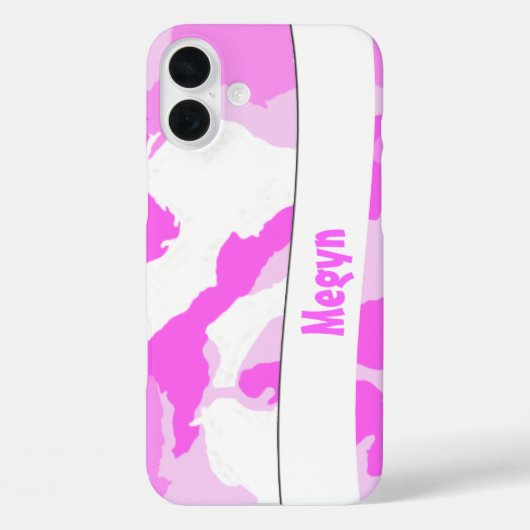 Coques Case-Mate iPhone Motif de camouflage rose et blanc (Verso)