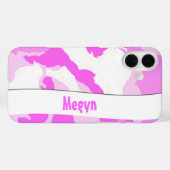 Coques Case-Mate iPhone Motif de camouflage rose et blanc (Verso (horizontal))