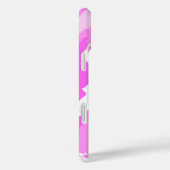 Coques Case-Mate iPhone Motif de camouflage rose et blanc (Verso / Droite)