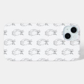 Coques Case-Mate iPhone Motif de caricature blanc noir chat mignon (Verso (horizontal))