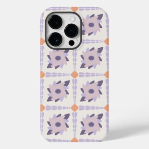 Coque Pour iPhone 14 Pro Motif de carreau décoratif pastel violet