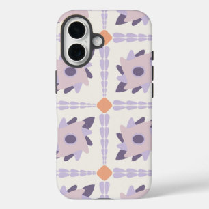 Coques iPhone 16 Motif de carreau décoratif pastel violet