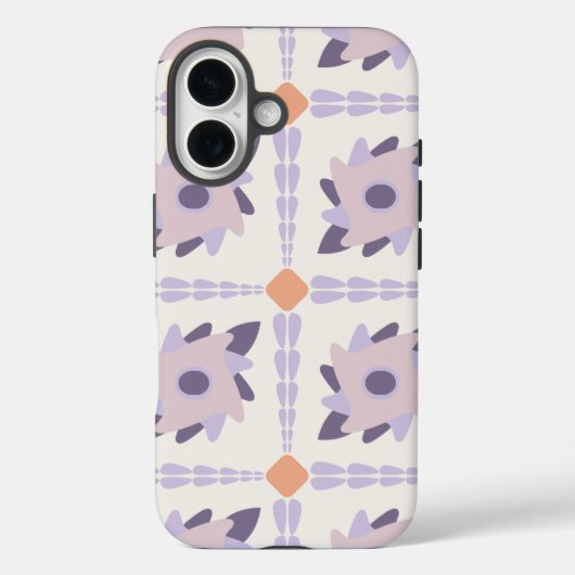 Coques Case-Mate iPhone Motif de carreau décoratif pastel violet (Verso)