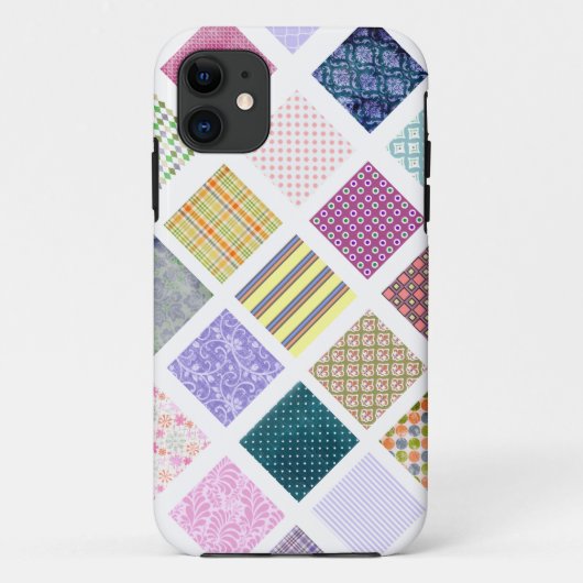 Coques Case-Mate iPhone Motif de carrés carrelé par arc-en-ciel (Dos)