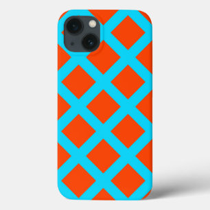 Etui iPhone Case-Mate Motif de carrés orange vif et bleu turquoise