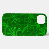 Coques Case-Mate iPhone Motif de carte à circuit imprimé vert (Verso (horizontal))