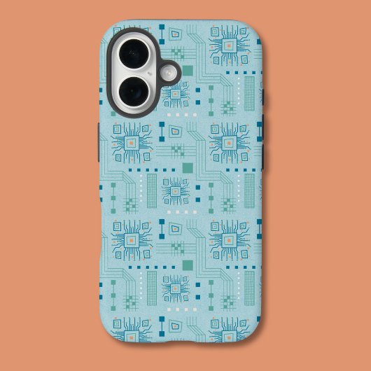 Coques Case-Mate iPhone Motif de carte bleue et Turquoise