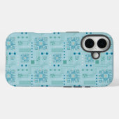 Coques Case-Mate iPhone Motif de carte bleue et Turquoise (Verso (horizontal))