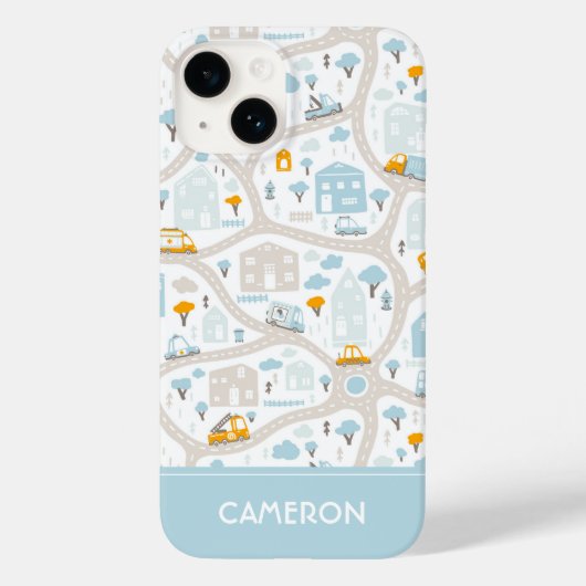 Coques Case-Mate iPhone Motif de carte de quartier de Cute Pastel (Verso)