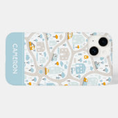 Coques Case-Mate iPhone Motif de carte de quartier de Cute Pastel (Verso (horizontal))