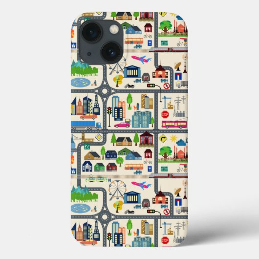 Coques Case-Mate iPhone Motif de carte de ville (Verso)