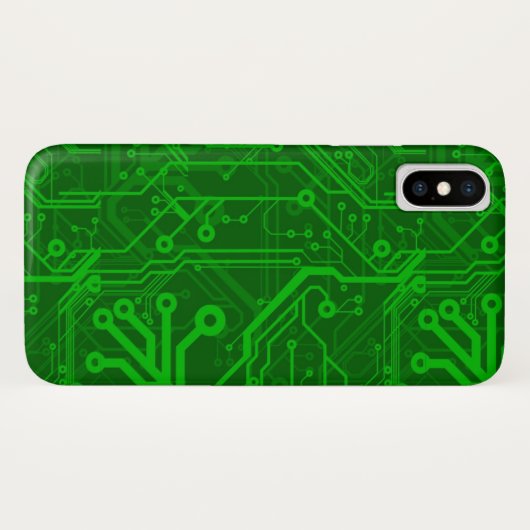 Coques Case-Mate iPhone Motif de carte électronique de vert (Dos (Horizontal))