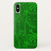 Coques Case-Mate iPhone Motif de carte électronique de vert (Dos)
