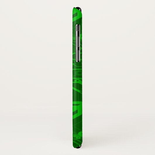 Coques Case-Mate iPhone Motif de carte électronique de vert (Dos/Gauche)