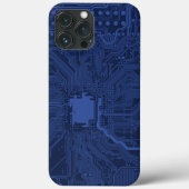 Coques Case-Mate iPhone Motif de carte mère Geek bleu (Verso)