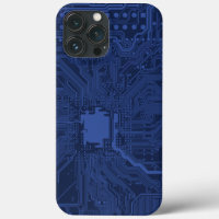 Motif de carte mère Geek bleu