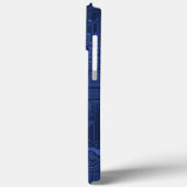 Coques Case-Mate iPhone Motif de carte mère Geek bleu (Verso / Gauche)