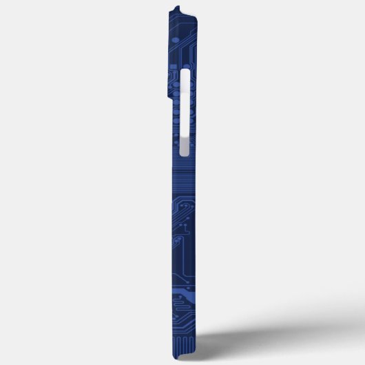 Coques Case-Mate iPhone Motif de carte mère Geek bleu (Verso / Gauche)