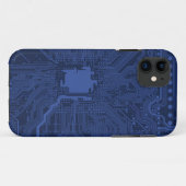 Coques Case-Mate iPhone Motif de carte mère Geek bleu (Dos (Horizontal))