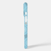 Coques Case-Mate iPhone Motif de cercles bleus d'ange monogramme (Verso / Gauche)