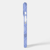 Coques Case-Mate iPhone Motif de cercles bleus monogramme (Verso / Gauche)