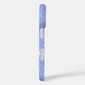 Coques Case-Mate iPhone Motif de cercles bleus monogramme (Verso / Droite)