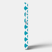 Coques Case-Mate iPhone Motif de cercles concentriques aqua et blanc (Verso / Gauche)