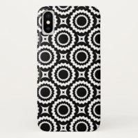 Motif de cercles en zigzag noir et blanc mignon