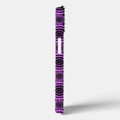 Coques Case-Mate iPhone Motif de cercles modernes violet et noir (Verso / Droite)