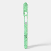 Coques Case-Mate iPhone Motif de cercles vert printemps monogramme (Verso / Gauche)