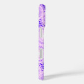 Coques Case-Mate iPhone Motif de cercles violets monogramme (Verso / Droite)