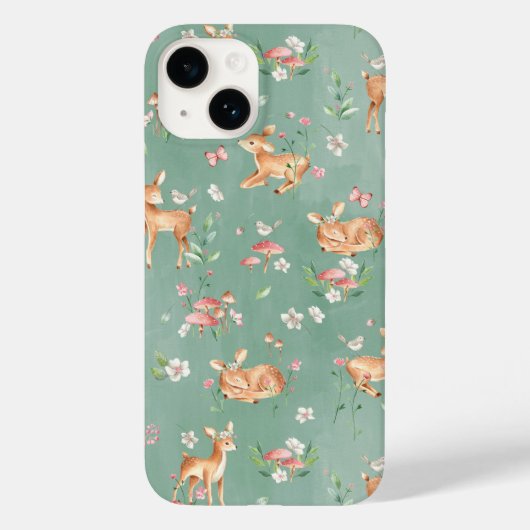 Coques Case-Mate iPhone Motif de cerfs à l'aquarelle (Verso)