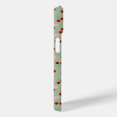 Coques Case-Mate iPhone Motif de cerises sur fond vert (Verso / Droite)