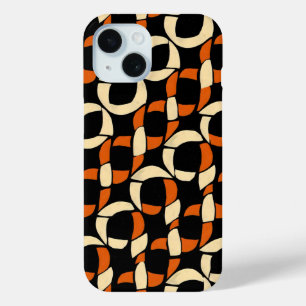 Coque Pour iPhone 15 Motif de chaîne orange jaune